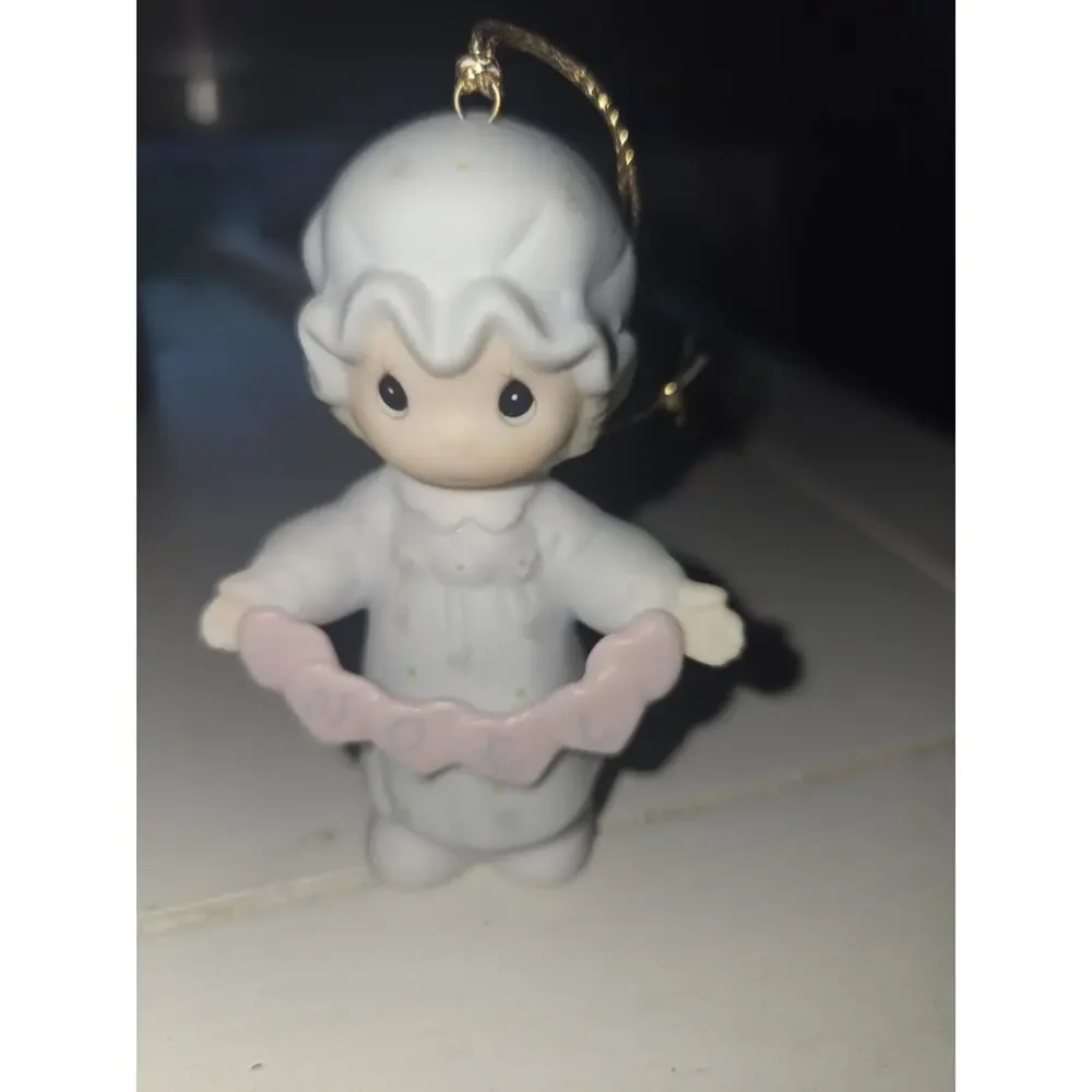Precious Moments Porcelain Angel Christmas Ornament Boxed 1987 MPN 112356